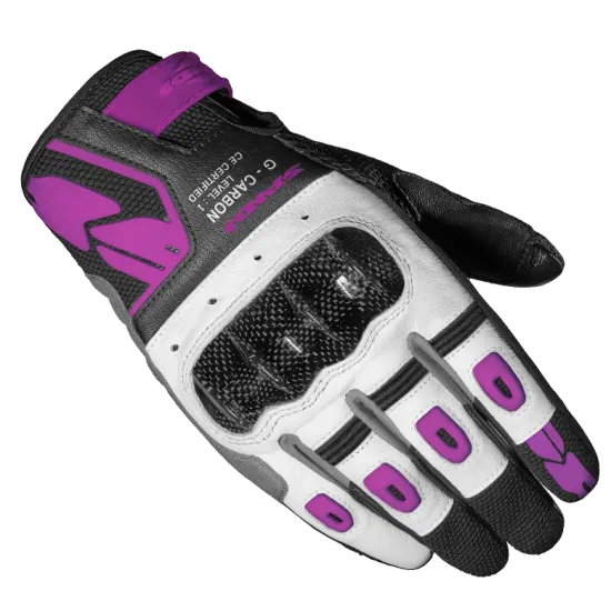 Дамски мото ръкавици SPIDI G-CARBON Black/Fuchsia - Дамски кожени ръкавици от марка SPIDI