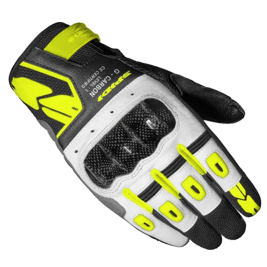 Дамски мото ръкавици SPIDI G-CARBON Yellow fluo - Дамски кожени ръкавици от марка SPIDI