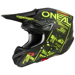 Мотокрос каска O'NEAL 5SERIES POLYACRYLITE ATTACK V.23 BLACK/NEON YELLOW