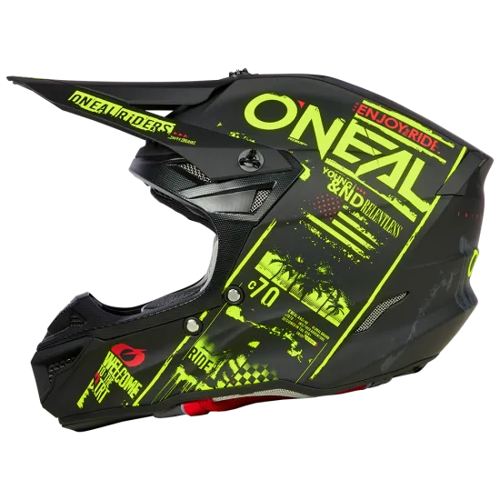 Мотокрос каска ONEAL 5SERIES POLYACRYLITE ATTACK V.23 BLACK/NEON YELLOW - Мотокрос каски от марка ONeal