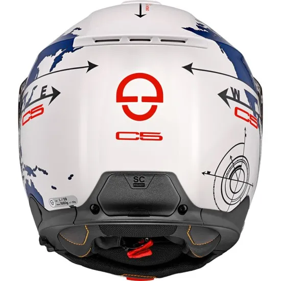 Каска SCHUBERTH C5 GLOBE BLUE с черупка от стъклени влакна и карбон, персонализиран интериор