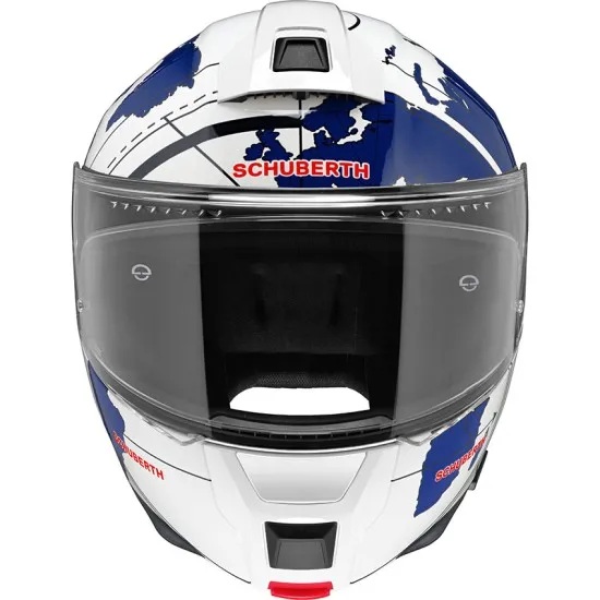 Каска SCHUBERTH C5 GLOBE BLUE с черупка от стъклени влакна и карбон, персонализиран интериор