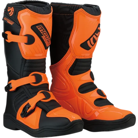 Детски мотокрос ботуши MOOSE RACING M1.3 YOUTH ORANGE, синтетична кожа, TPU пластини