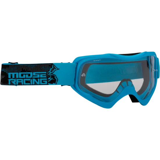 Мотокрос очила QUALIFIER AGROID BLACK/BLUE, гъвкава рамка, прозрачна плака