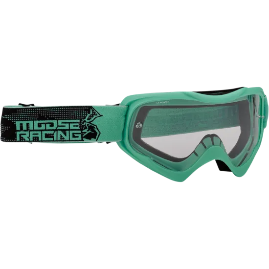 Мотокрос очила QUALIFIER AGROID BLACK/CYAN, гъвкава рамка, прозрачна плака