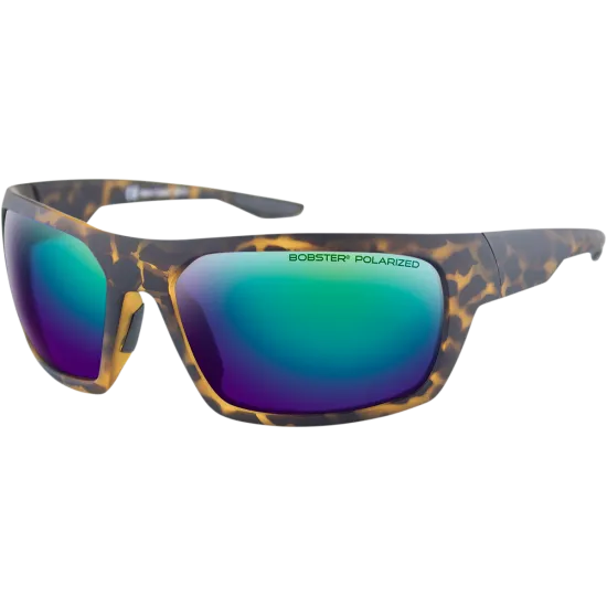 Очила BOBSTER TROUT с matt brown tortoise рамка и зелено-сини огледални поляризирани лещи с wide wrap дизайн