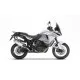 Бял KTM 1290 Super Adventure с монтирани сиви метални куфари SHAD - два странични и един заден куфар, показани в различни конфигурации на системата