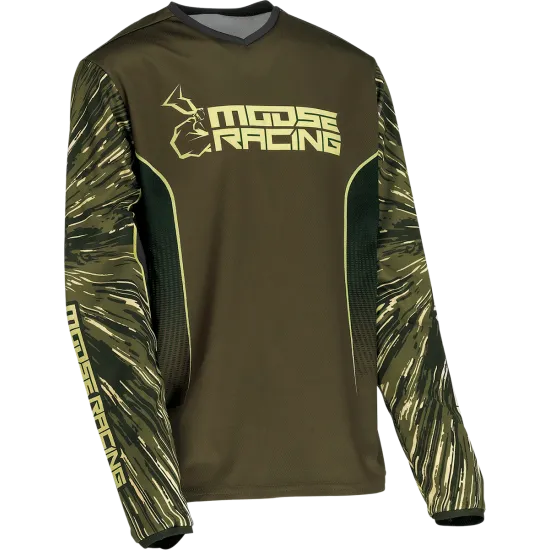 Детска мотокрос блуза MOOSE RACING AGROID OLIVE/TAN, дишаща материя, разтегателни маншети
