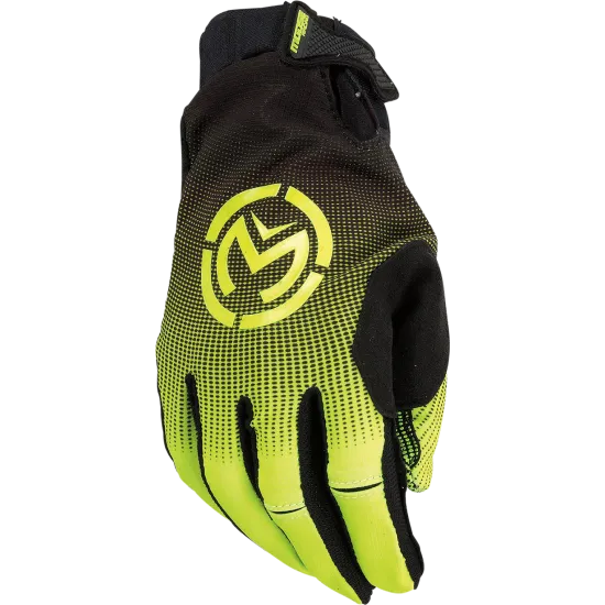 Мотокрос ръкавици MOOSE RACING SX-1 HI-VIZ, висока видимост, силиконов принт, вентилирани пръсти