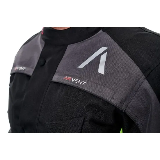 Текстилно мото яке ADRENALINE PYRAMID 2.0 BLACK/GREY/FLUO