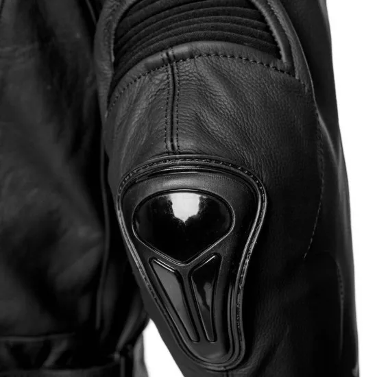 Кожено мото яке ADRENALINE SYMETRIC BLACK с протектори за рамене, лакти и гръб