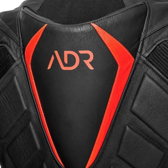 Кожено мото яке ADRENALINE SYMETRIC BLACK с протектори за рамене, лакти и гръб