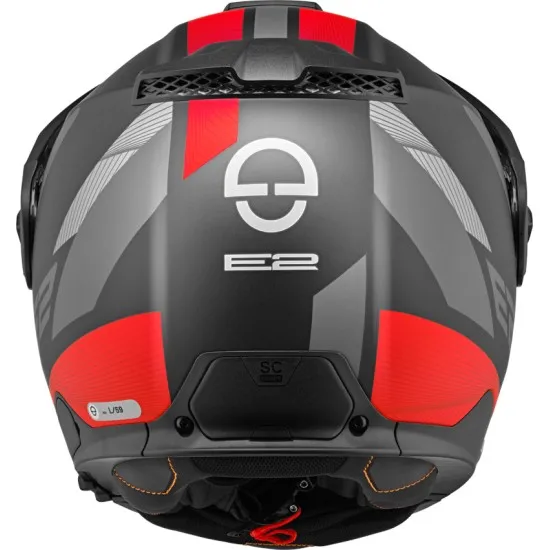 Каска SCHUBERTH E2 DEFENDER RED – ярък червен дизайн с офроуд защита