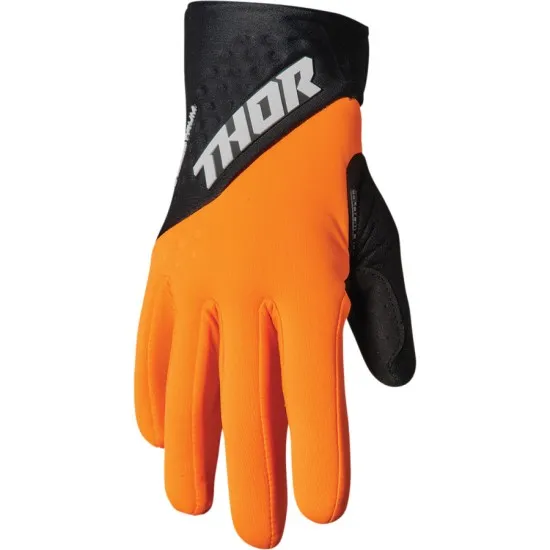 Зимни мотокрос ръкавици THOR SPECTRUM FLO ORANGE/BLACK COLD WEATHER - Мотокрос ръкавици от марка Thor