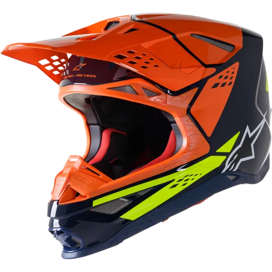 Мотокрос каска ALPINESTARS SM8 Factory BL/OR/YL - Мотокрос каски от марка Alpinestars