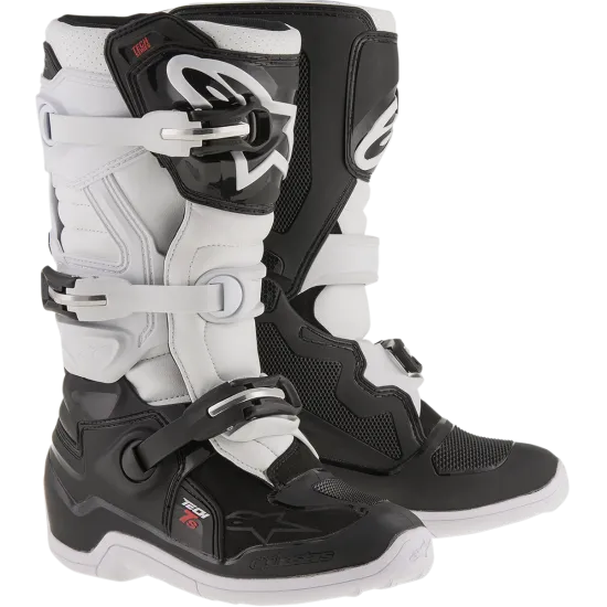 Детски мотокрос ботуши Alpinestars TECH Tech 7S BLACK/WHITE с TPU защита и шарнирна система