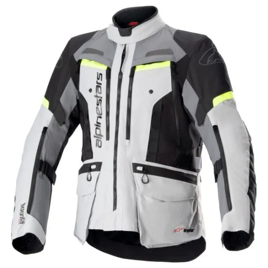 Текстилно мото яке Alpinestars Bogotá Pro Drystar Grey Fluo Grey Yellow с Drystar мембрана