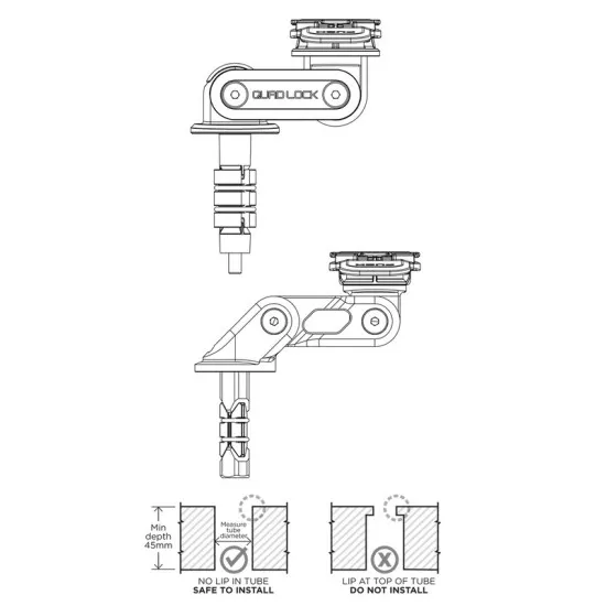 Система за монтаж QUAD LOCK Fork Stem Mount - Мото аксесоари за телефон от марка Quad Lock