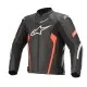 Кожено мото яке ALPINESTARS FASTER V2 AIRFLOW BLACK/RED с протектори и вентилационни отвори