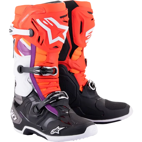 Мотокрос ботуши ALPINESTARS TECH 10 BK/RD/OR/WT - Мотокрос ботуши от марка Alpinestars