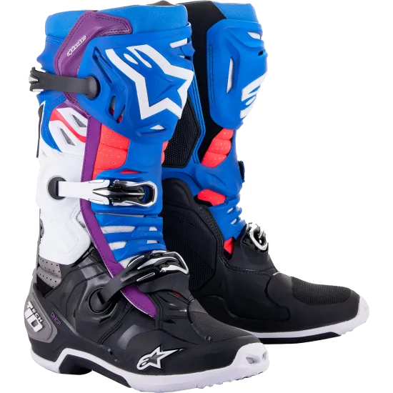 Мотокрос ботуши ALPINESTARS Tech 10 Supervented BLACK/WHITE/BLUE - Мотокрос ботуши от марка Alpinestars