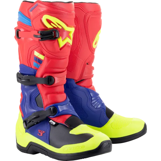 Мотокрос ботуши ALPINESTARS TECH 3 RED/BLUE/YELLOW - Мотокрос ботуши от марка Alpinestars