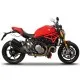 Червен мотоциклет Ducati с черни метални скоби SHAD монтирани на задната част за закрепване на текстилни дисаги