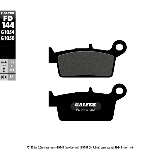 Предни/Задни мото накладки Galfer SEMI METAL FD144G1050 - Накладки от марка GALFER