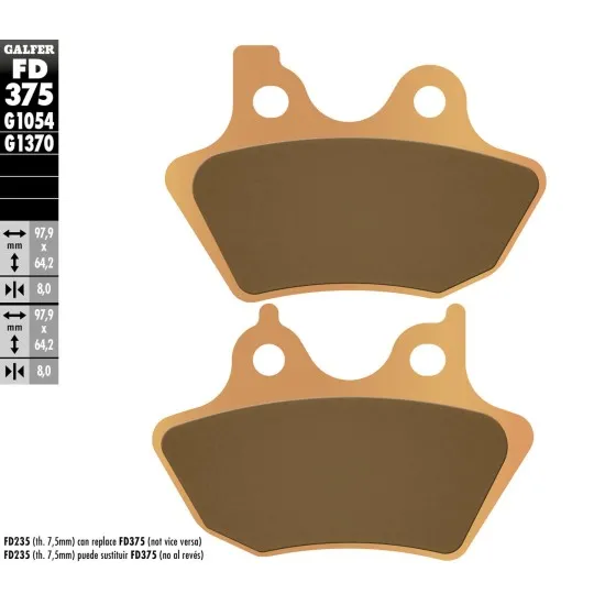 Предни/Задни мото накладки Galfer SINTERED COMPOUND FD375G1370 - Накладки от марка GALFER