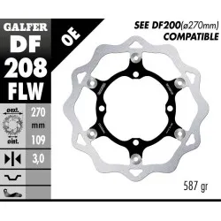 Плаващ преден спирачен диск Galfer WAVE FLOATING (C. STEEL) 270x3mm DF208FLW