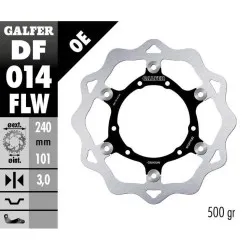 Плаващ заден спирачен диск Galfer WAVE FLOATING (C. STEEL) 240x3mm DF014FLW