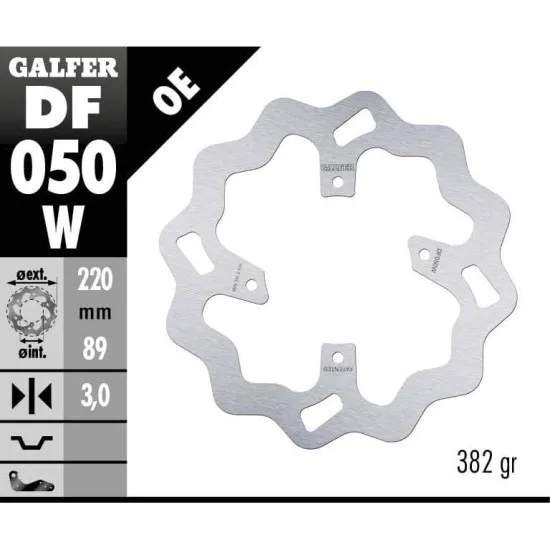 Преден спирачен диск Galfer WAVE FIXED  DISC WAVE FIXED 220x3mm DF050W - Спирачни дискове от марка GALFER