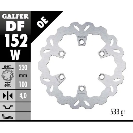 Заден спирачен диск Galfer WAVE FIXED  DISC WAVE FIXED 220x4mm DF152W - Спирачни дискове от марка GALFER