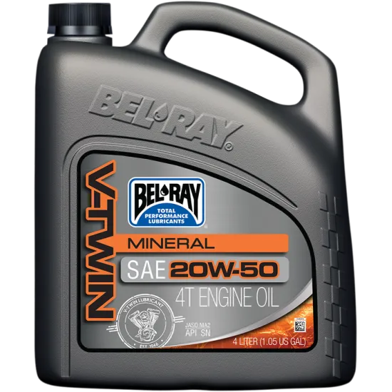 Масло BEL-RAY V-Twin Mineral 4T 20W-50 - 4 Литър
