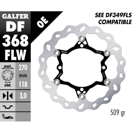 Плаващ преден спирачен диск Galfer WAVE FLOATING (C. STEEL) 270x3mm DF368FLW - Спирачни дискове от марка GALFER