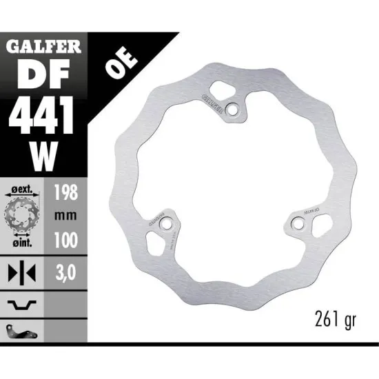 Преден спирачен диск Galfer WAVE FIXED  DISC WAVE FIXED 198x3mm DF441W - Спирачни дискове от марка GALFER