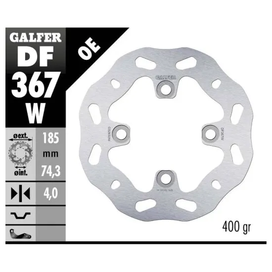 Заден спирачен диск Galfer WAVE FIXED  DISC WAVE FIXED 185x4mm DF367W - Спирачни дискове от марка GALFER