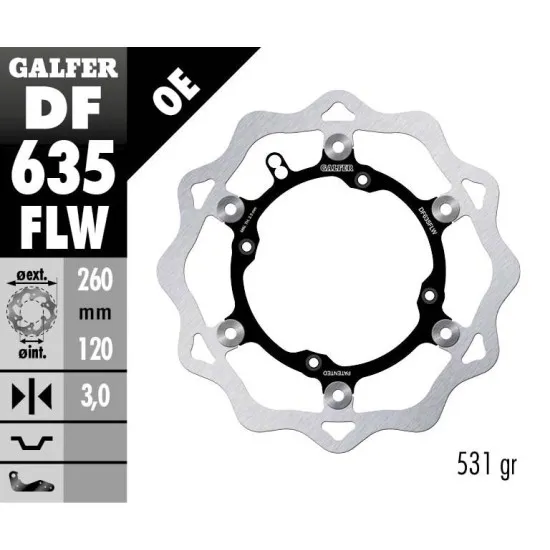 Плаващ преден спирачен диск Galfer WAVE FLOATING (C. STEEL) DF635FLW - Спирачни дискове от марка GALFER