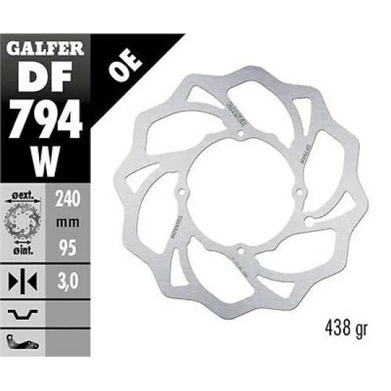 Преден спирачен диск Galfer WAVE FIXED  DISC WAVE FIXED 240x3mm DF794W - Спирачни дискове от марка GALFER