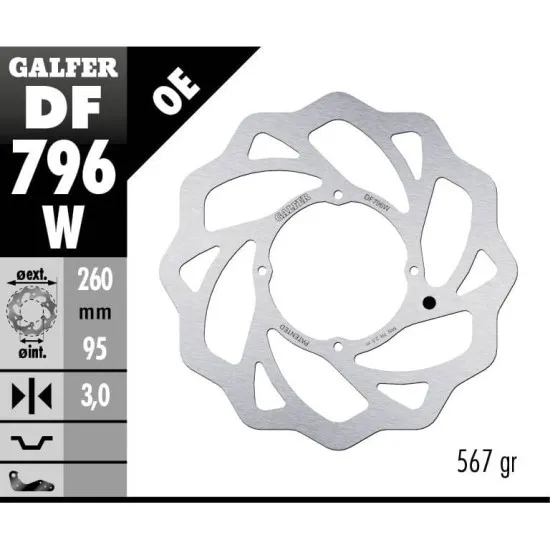 Преден спирачен диск Galfer WAVE FIXED  DISC WAVE FIXED DF796W - Спирачни дискове от марка GALFER