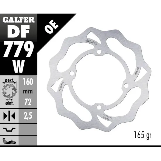 Преден/Заден спирачен диск Galfer WAVE FIXED  DISC WAVE FIXED 160x2,5mm DF779W - Спирачни дискове от марка GALFER