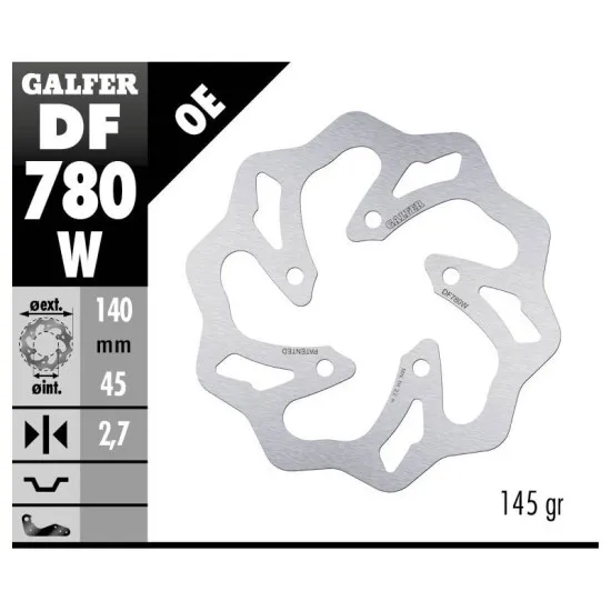 Заден спирачен диск Galfer WAVE FIXED  DISC WAVE FIXED 140x2,7mm DF780W - Спирачни дискове от марка GALFER