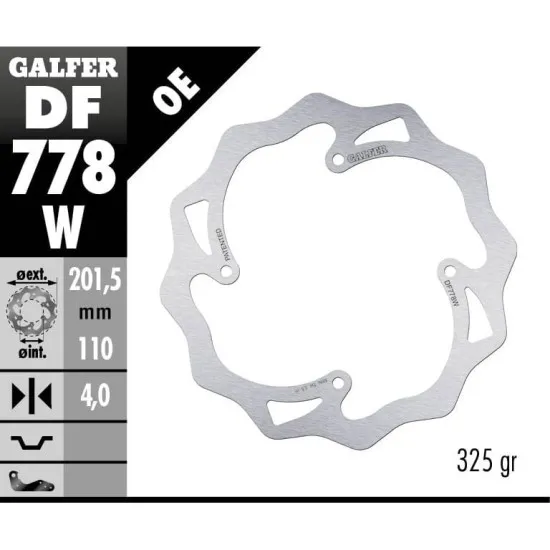 Заден спирачен диск Galfer WAVE FIXED  DISC WAVE FIXED 201,5x4mm DF778W - Спирачни дискове от марка GALFER