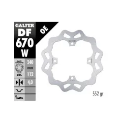 Заден спирачен диск Galfer WAVE FIXED  DISC WAVE FIXED 240x4mm DF670W