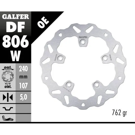 Заден спирачен диск Galfer WAVE FIXED  DISC WAVE FIXED 240x5mm DF806W - Спирачни дискове от марка GALFER