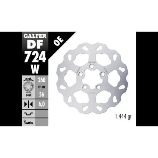 Заден спирачен диск Galfer WAVE FIXED  DISC WAVE FIXED 260x6mm DF724W - Спирачни дискове от марка GALFER