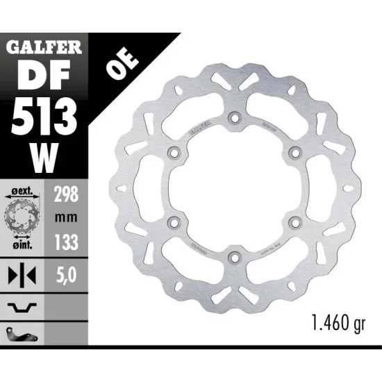 Заден спирачен диск Galfer WAVE FIXED  DISC WAVE FIXED 298x5mm DF513W - Спирачни дискове от марка GALFER