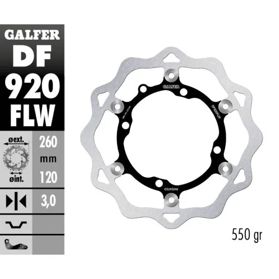 Плаващ преден спирачен диск Galfer WAVE FLOATING (C. STEEL) 260x3mm DF920FLW - Спирачни дискове от марка GALFER