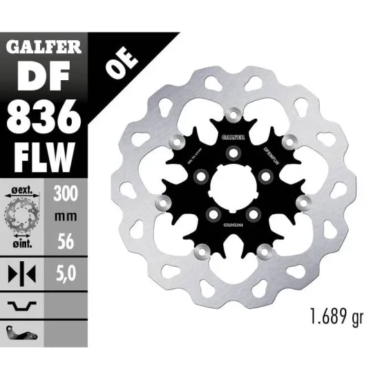 Плаващ преден спирачен диск Galfer WAVE FLOATING (C. STEEL) 300x5mm DF836FLW - Спирачни дискове от марка GALFER
