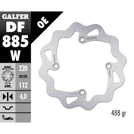 Заден спирачен диск Galfer WAVE FIXED  DISC WAVE FIXED 220x4mm DF885W - Спирачни дискове от марка GALFER